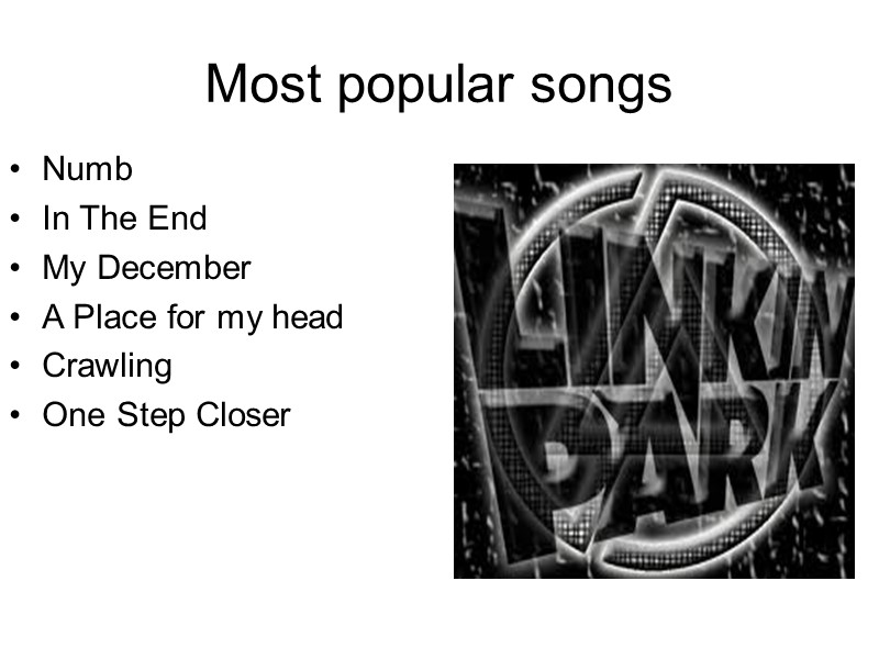 Most popular songs Numb In The End My December A Place for my head